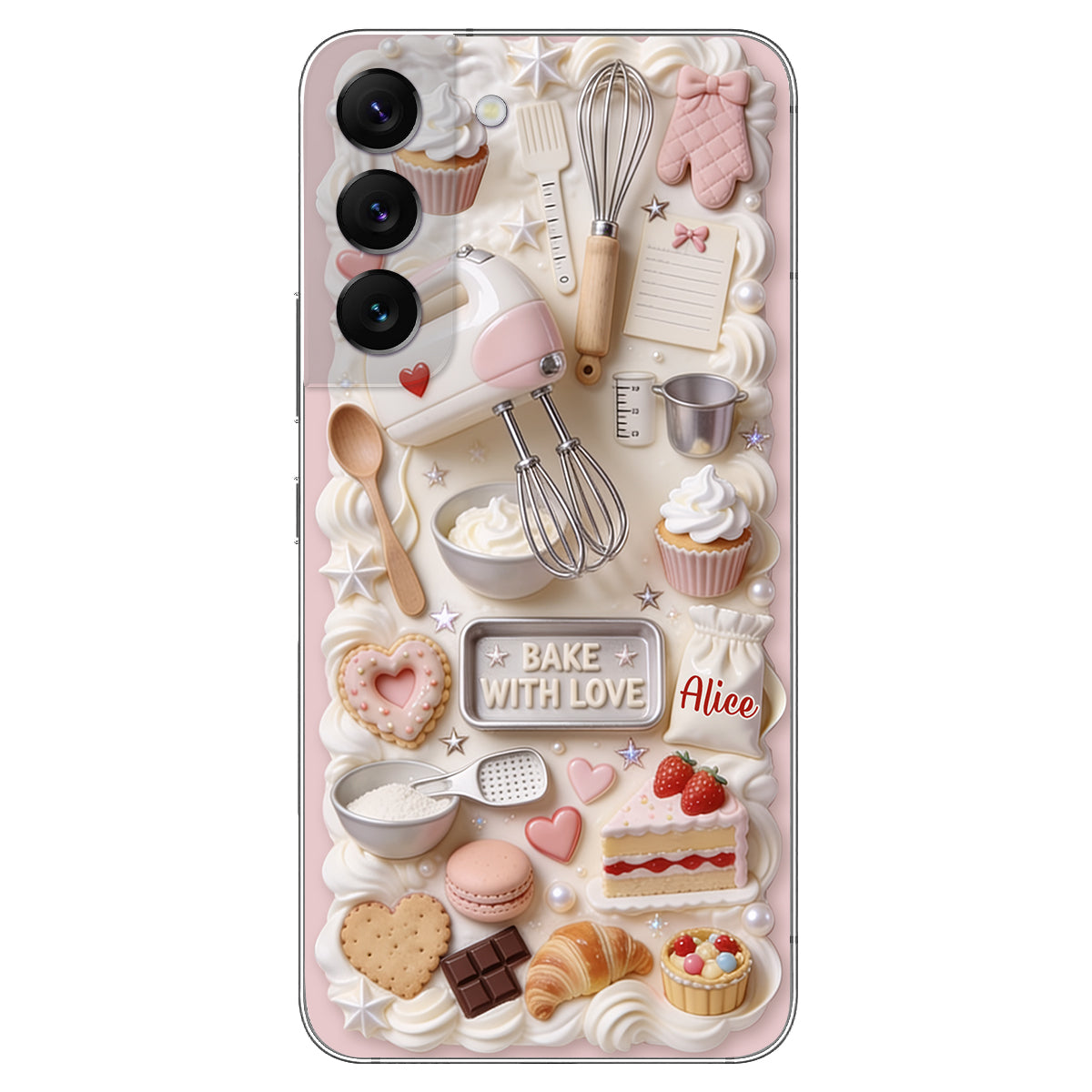Bake With Love - Personalized Baking 3D Embossed Leather Phone Case