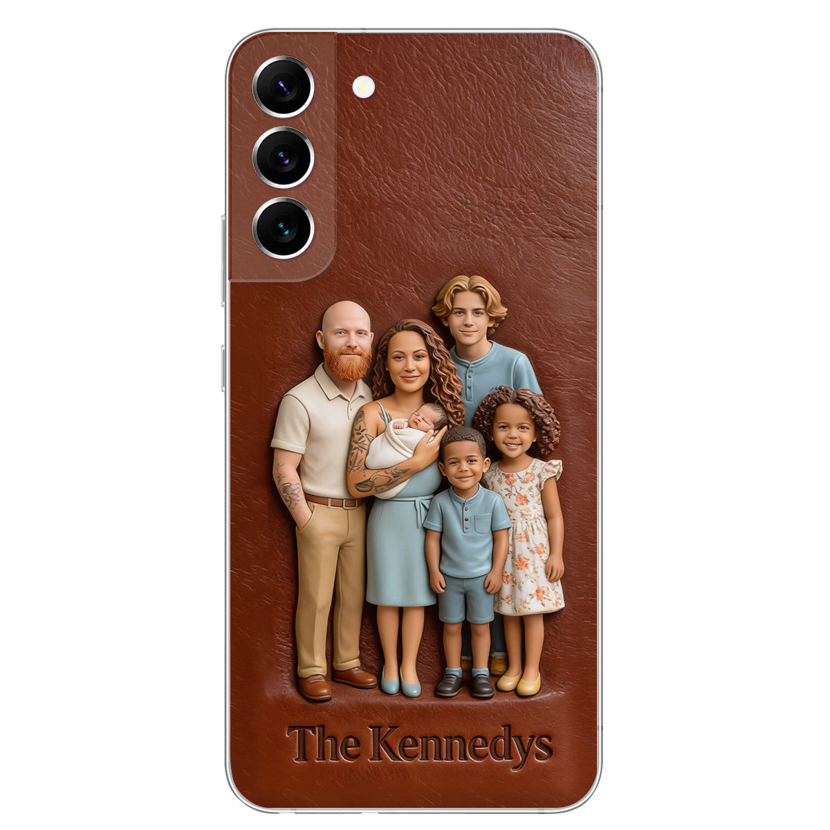 Custom Any Photo - Personalized Family Leather Phone Case