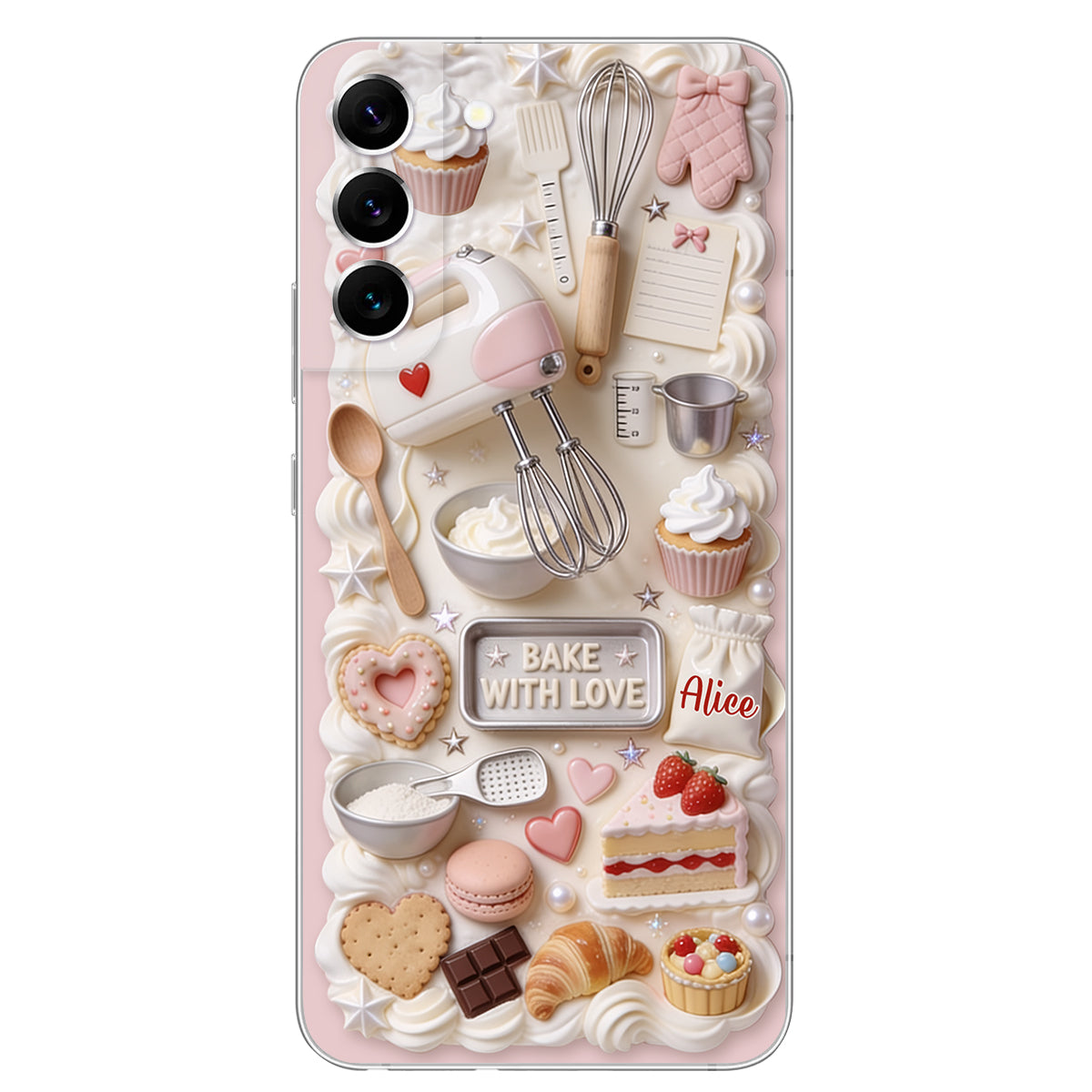 Bake With Love - Personalized Baking 3D Embossed Leather Phone Case