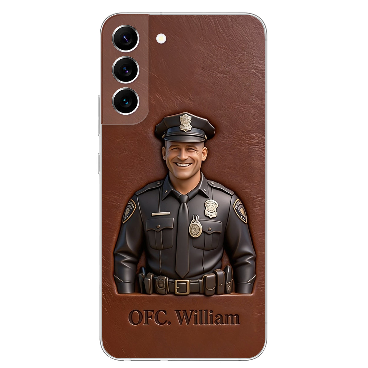 Police Gifts - Personalized Police Officer Leather Phone Case
