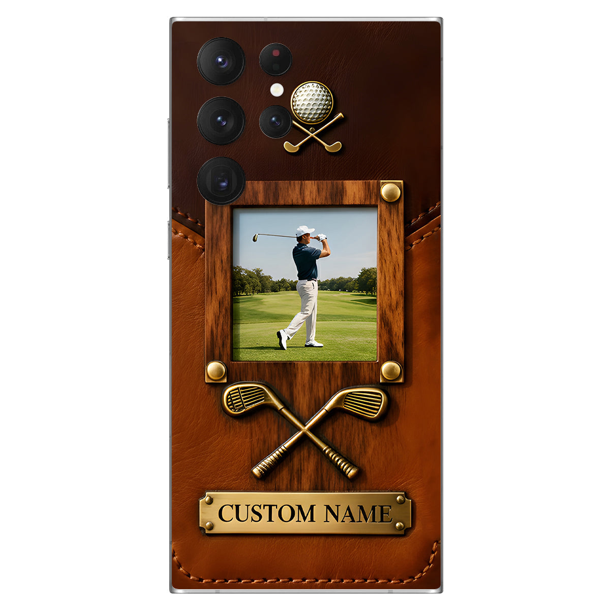 The Memory On The Course - Personalized Golf Leather Phone Case