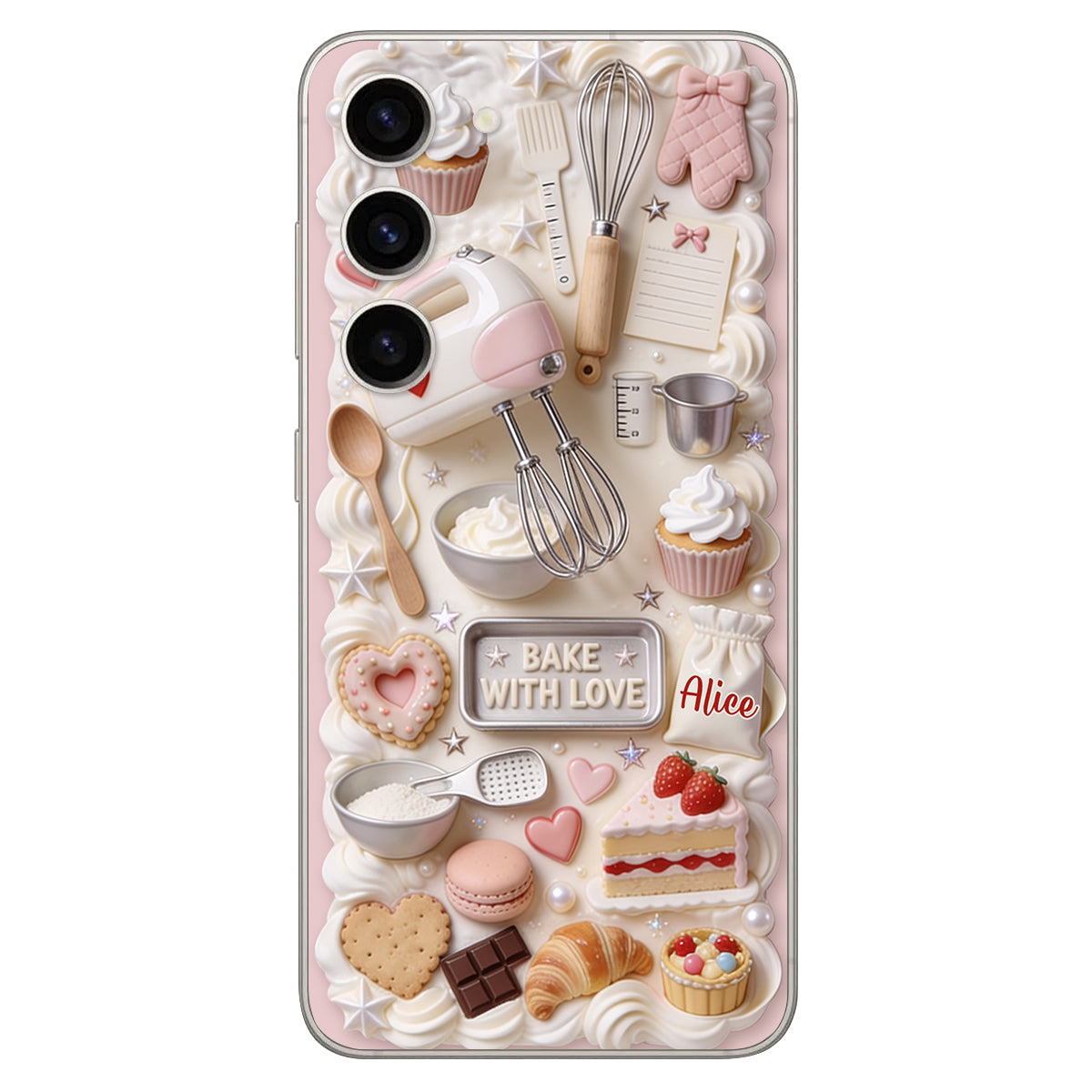 Bake With Love - Personalized Baking 3D Embossed Leather Phone Case