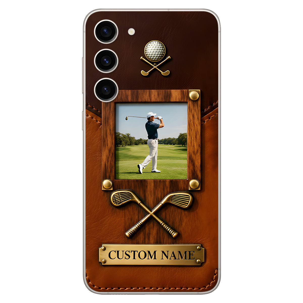 The Memory On The Course - Personalized Golf Leather Phone Case