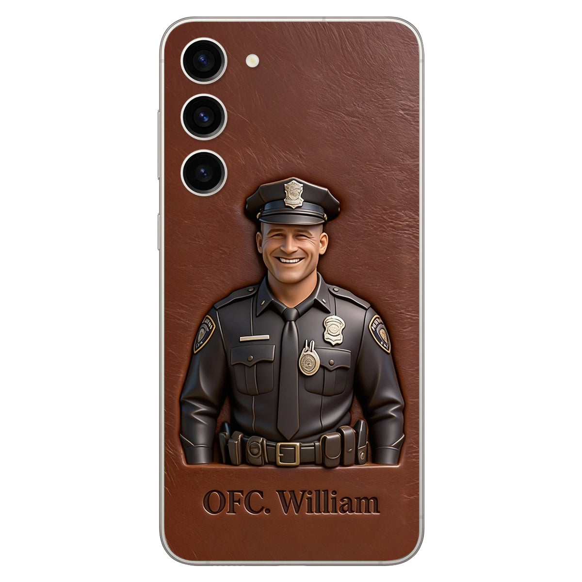 Police Gifts - Personalized Police Officer Leather Phone Case