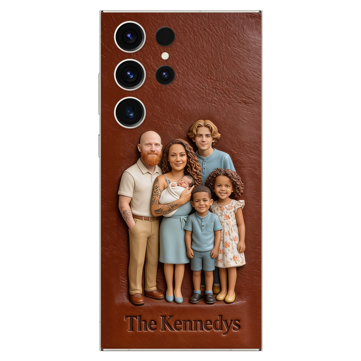 Custom Any Photo - Personalized Family Leather Phone Case