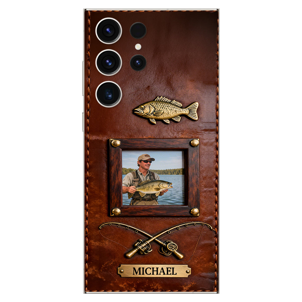 Best Catch - Personalized Fishing Leather Phone Case