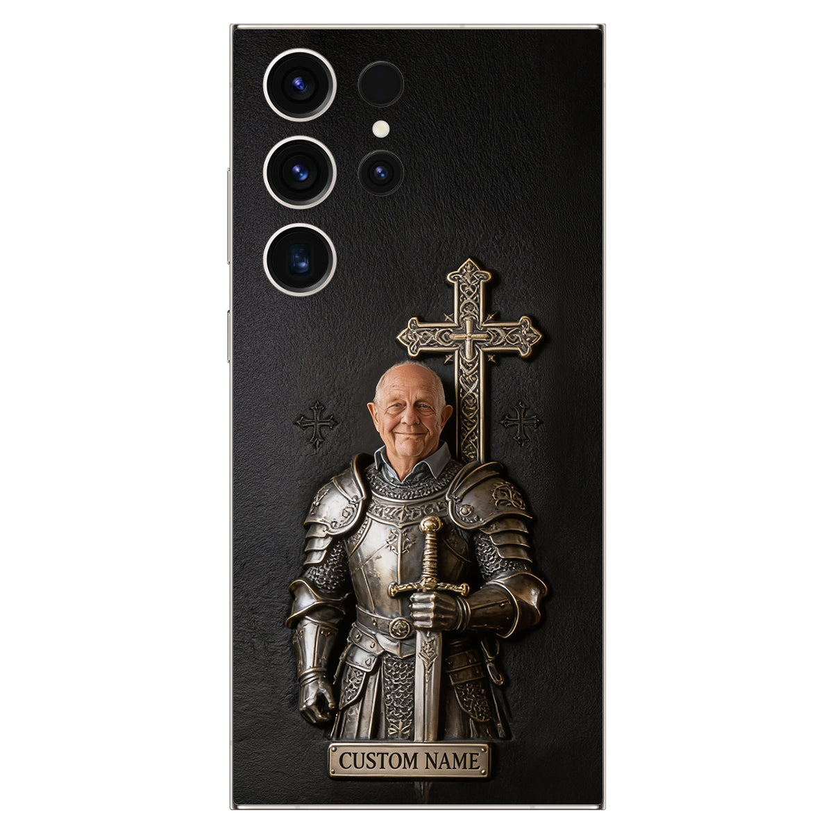 Knight Of God - Personalized Christian Leather Phone Case