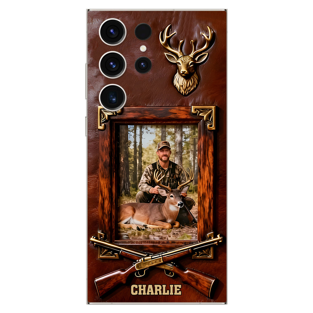 Hunting Achievement - Personalized Hunting Leather Phone Case