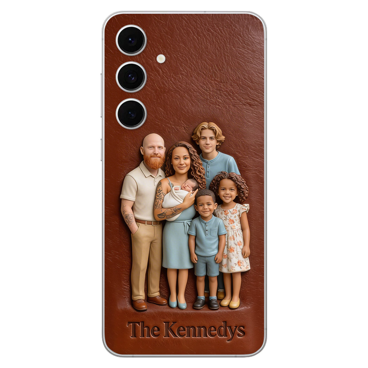 Custom Any Photo - Personalized Family Leather Phone Case
