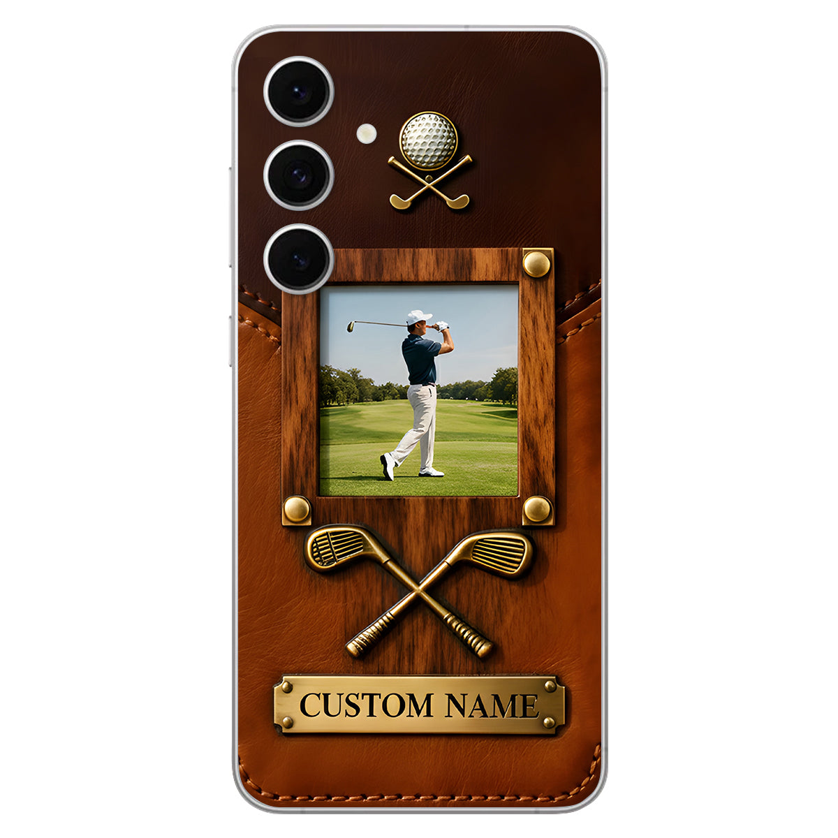 The Memory On The Course - Personalized Golf Leather Phone Case