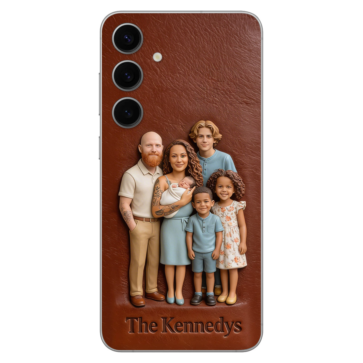 Custom Any Photo - Personalized Family Leather Phone Case