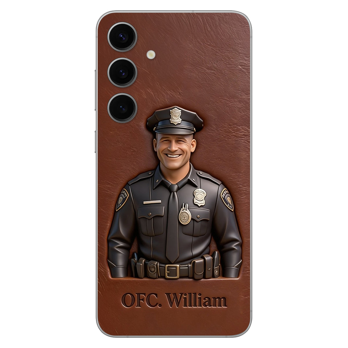 Police Gifts - Personalized Police Officer Leather Phone Case