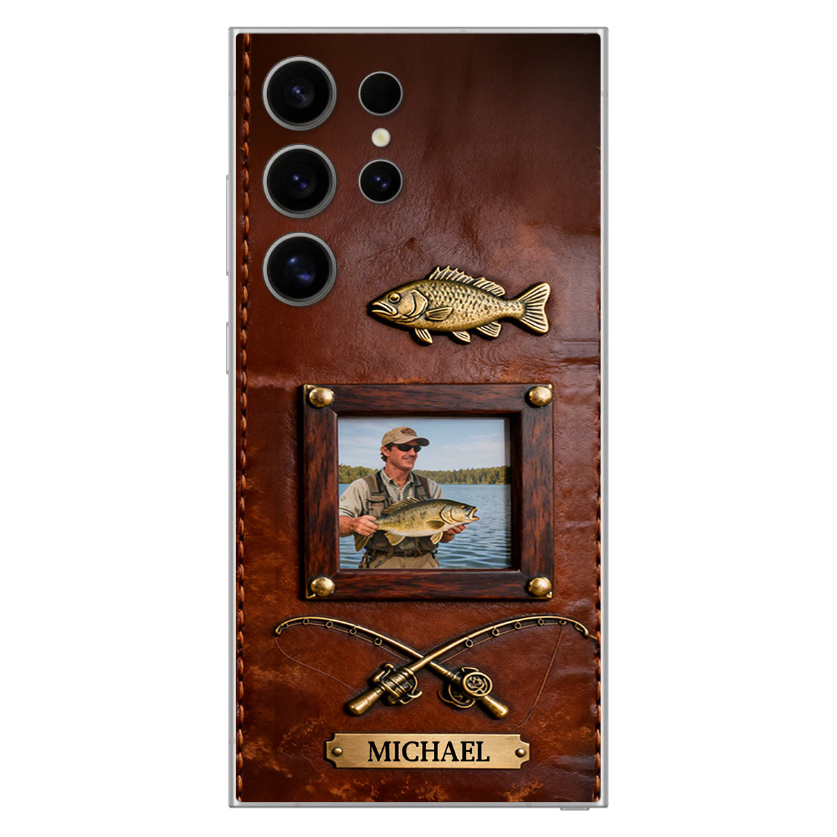 Best Catch - Personalized Fishing Leather Phone Case