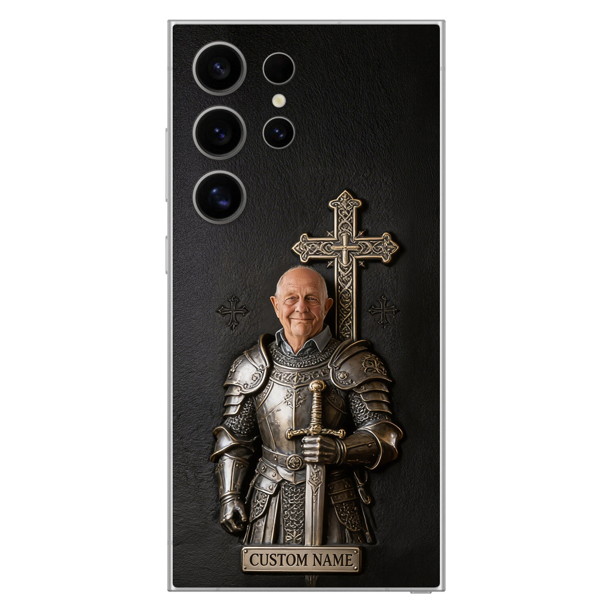 Knight Of God - Personalized Christian Leather Phone Case