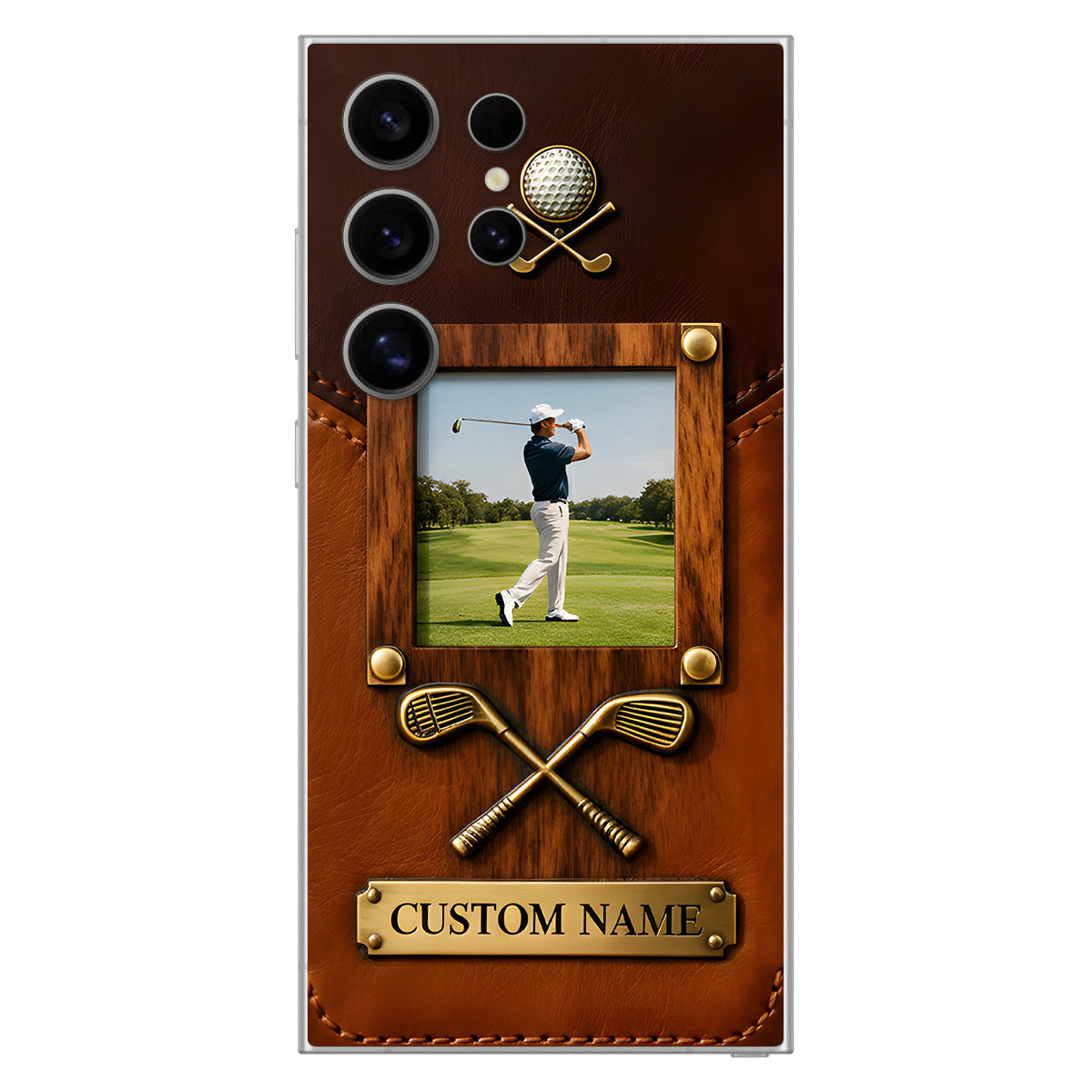 The Memory On The Course - Personalized Golf Leather Phone Case