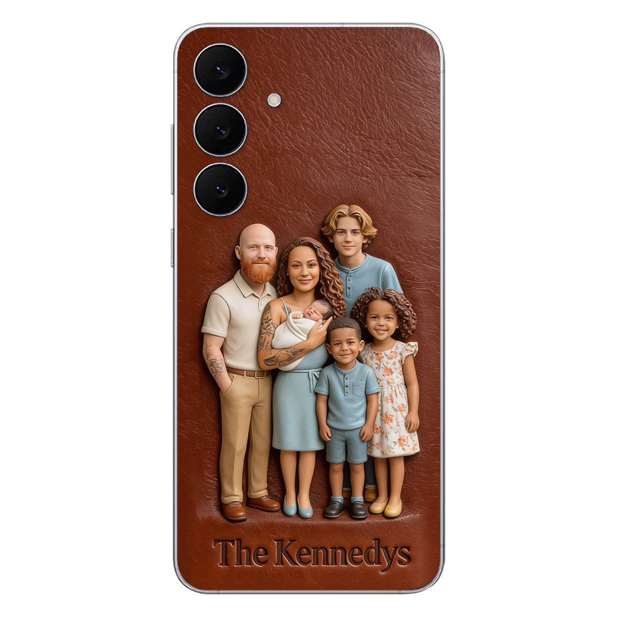 Custom Any Photo - Personalized Family Leather Phone Case