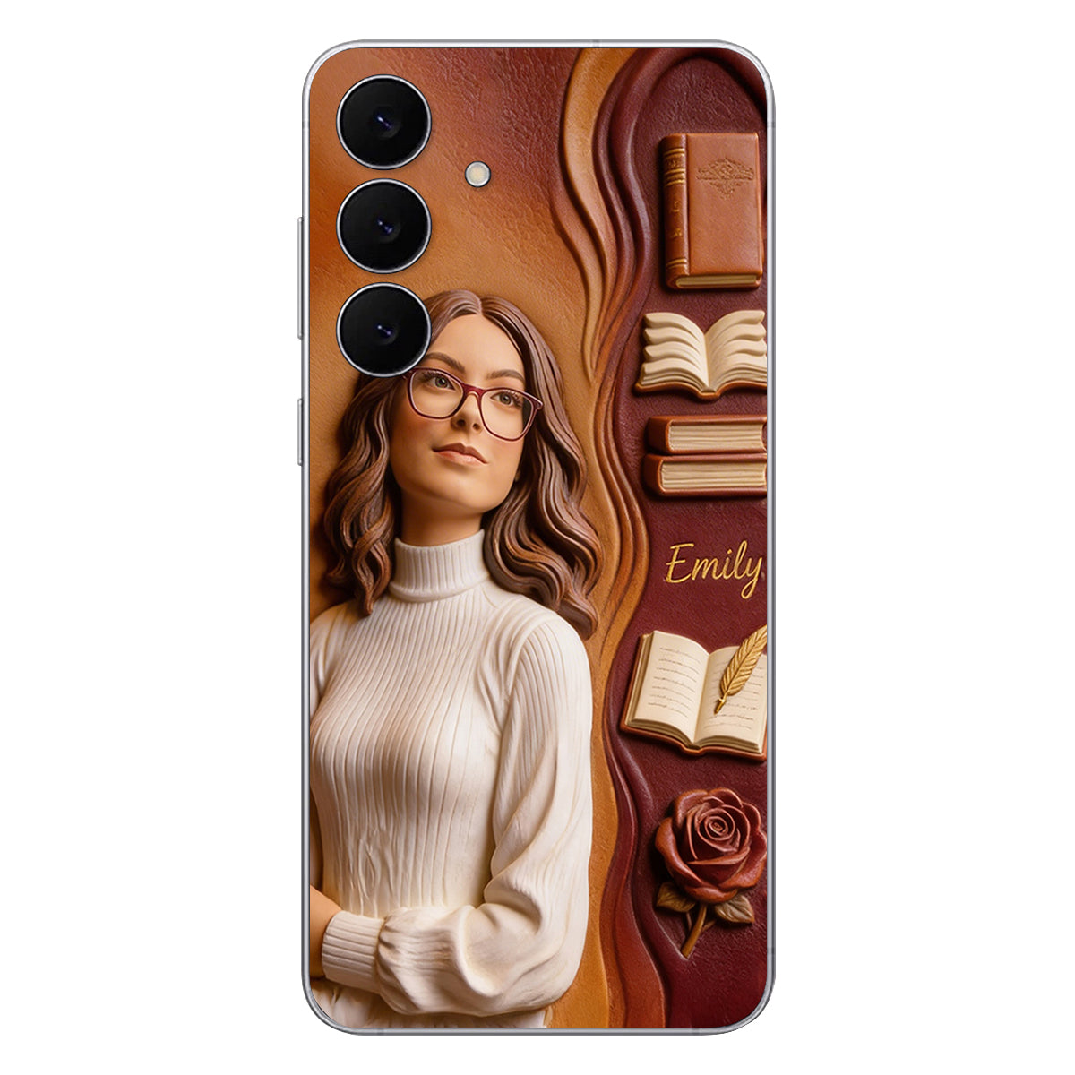 Custom Any Photo Love Books - Personalized Book 3D Embossed Leather Phone Case