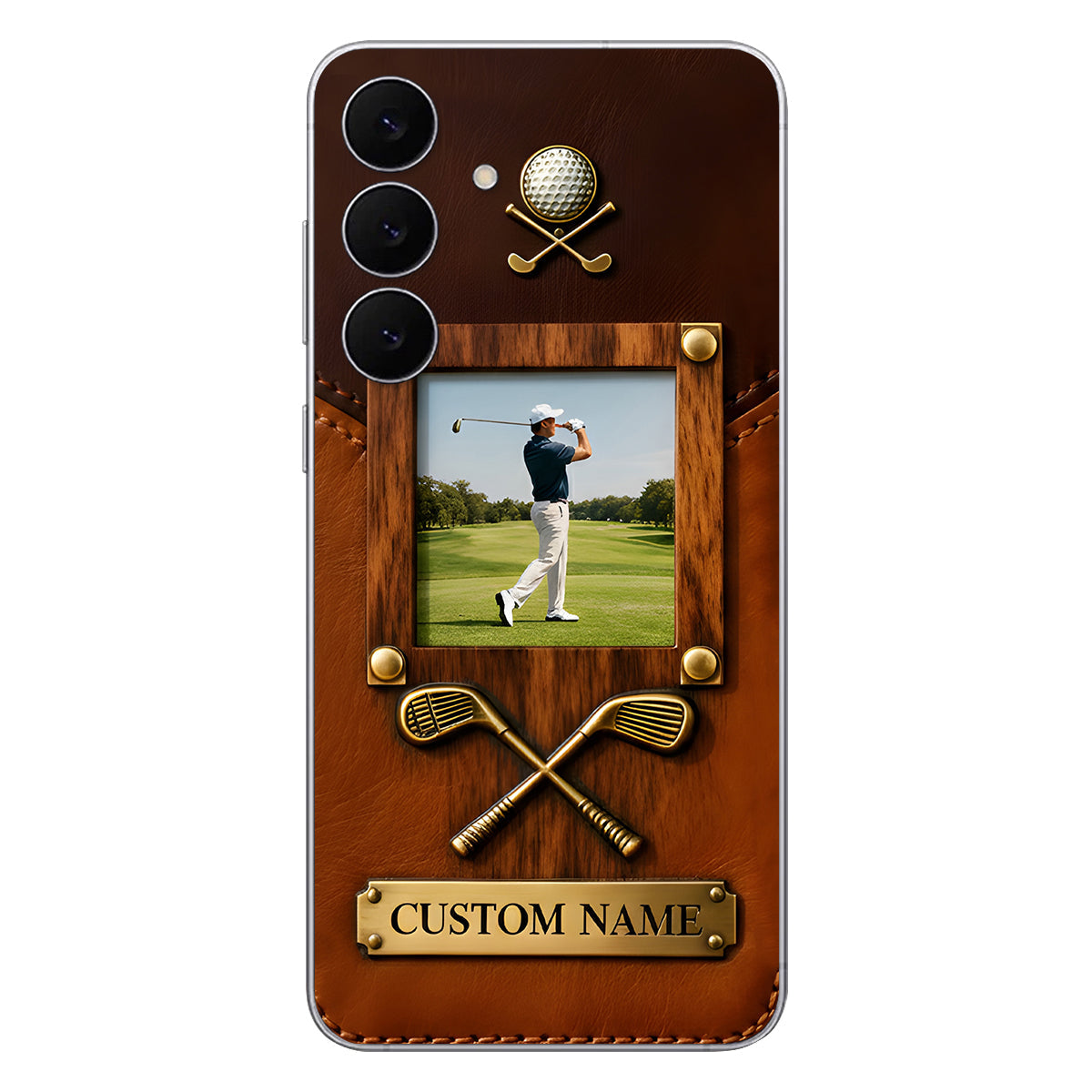 The Memory On The Course - Personalized Golf Leather Phone Case