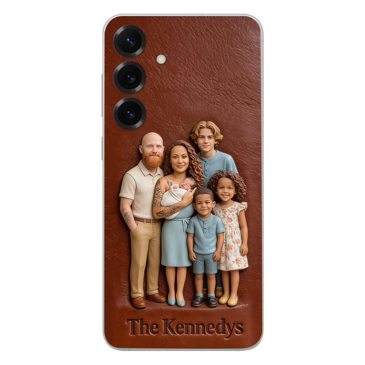 Custom Any Photo - Personalized Family Leather Phone Case