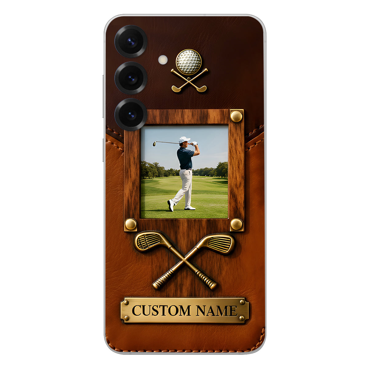 The Memory On The Course - Personalized Golf Leather Phone Case