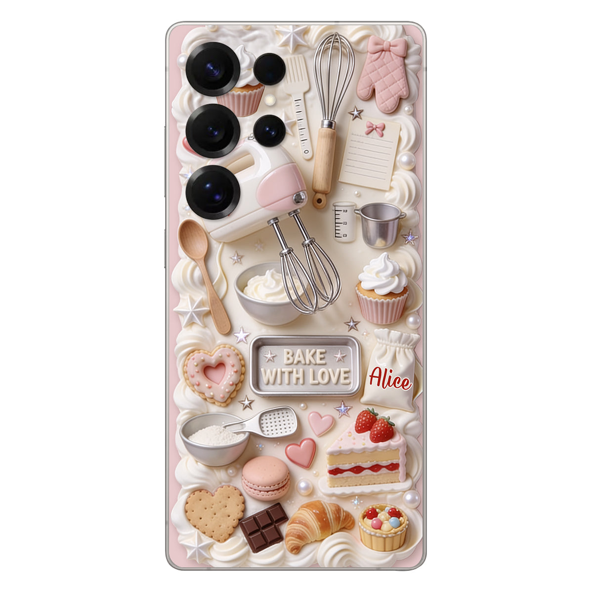 Bake With Love - Personalized Baking 3D Embossed Leather Phone Case