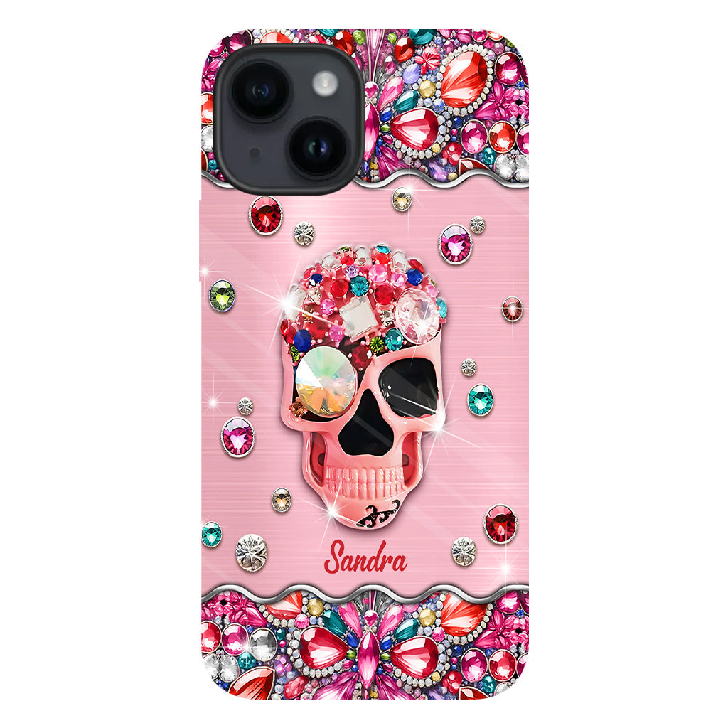 Sparkle Skull - Personalized Skull Full Print Phone Case