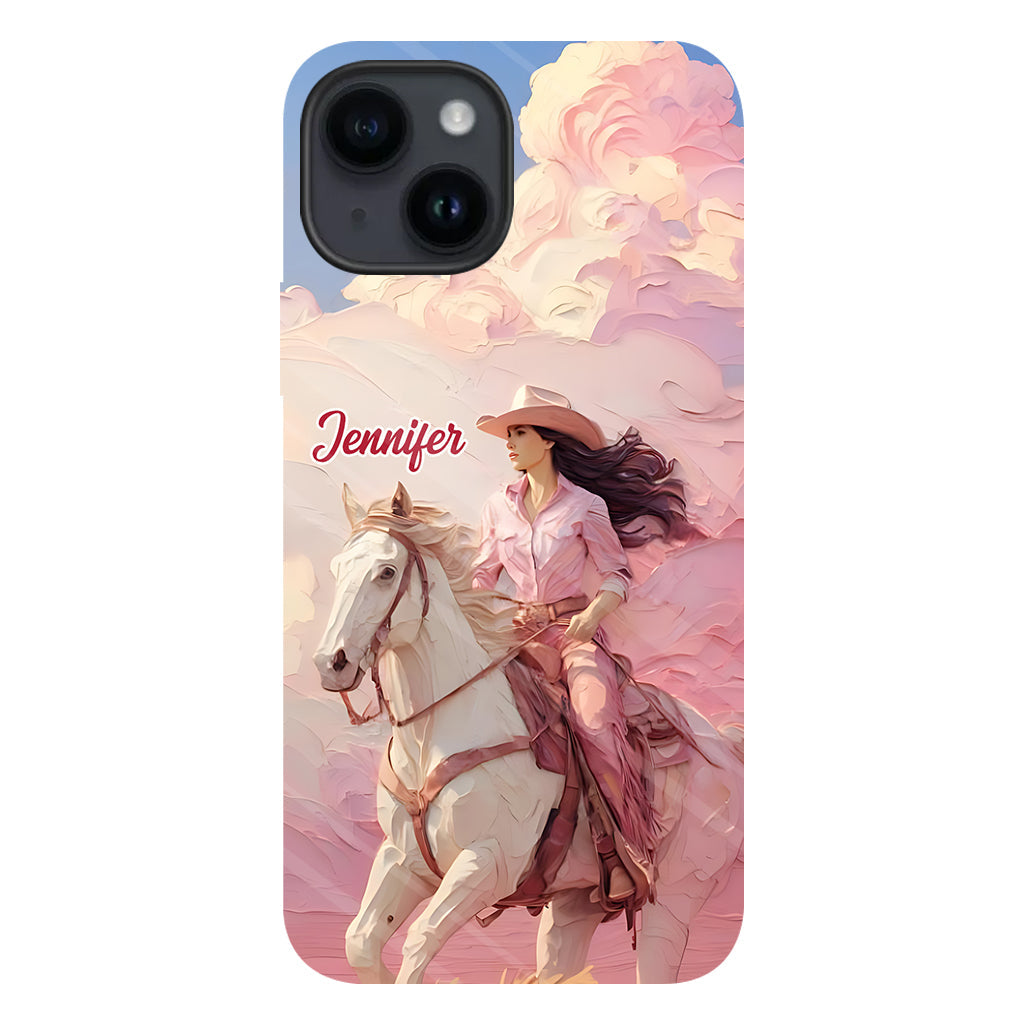 Pink Cowgirl - Personalized Cowgirl Full Print Phone Case