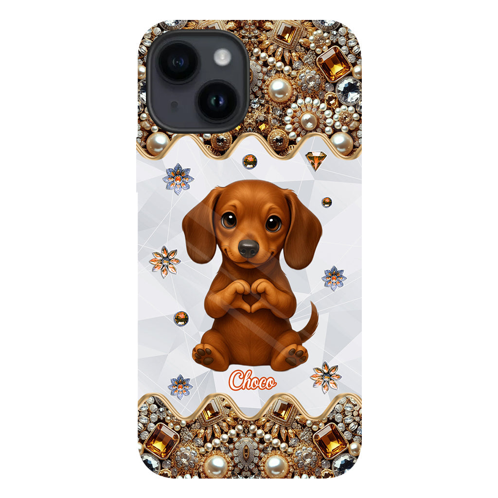 Puppy/ Kitty Makes Heart Hands - Personalized Dog Full Print Phone Case