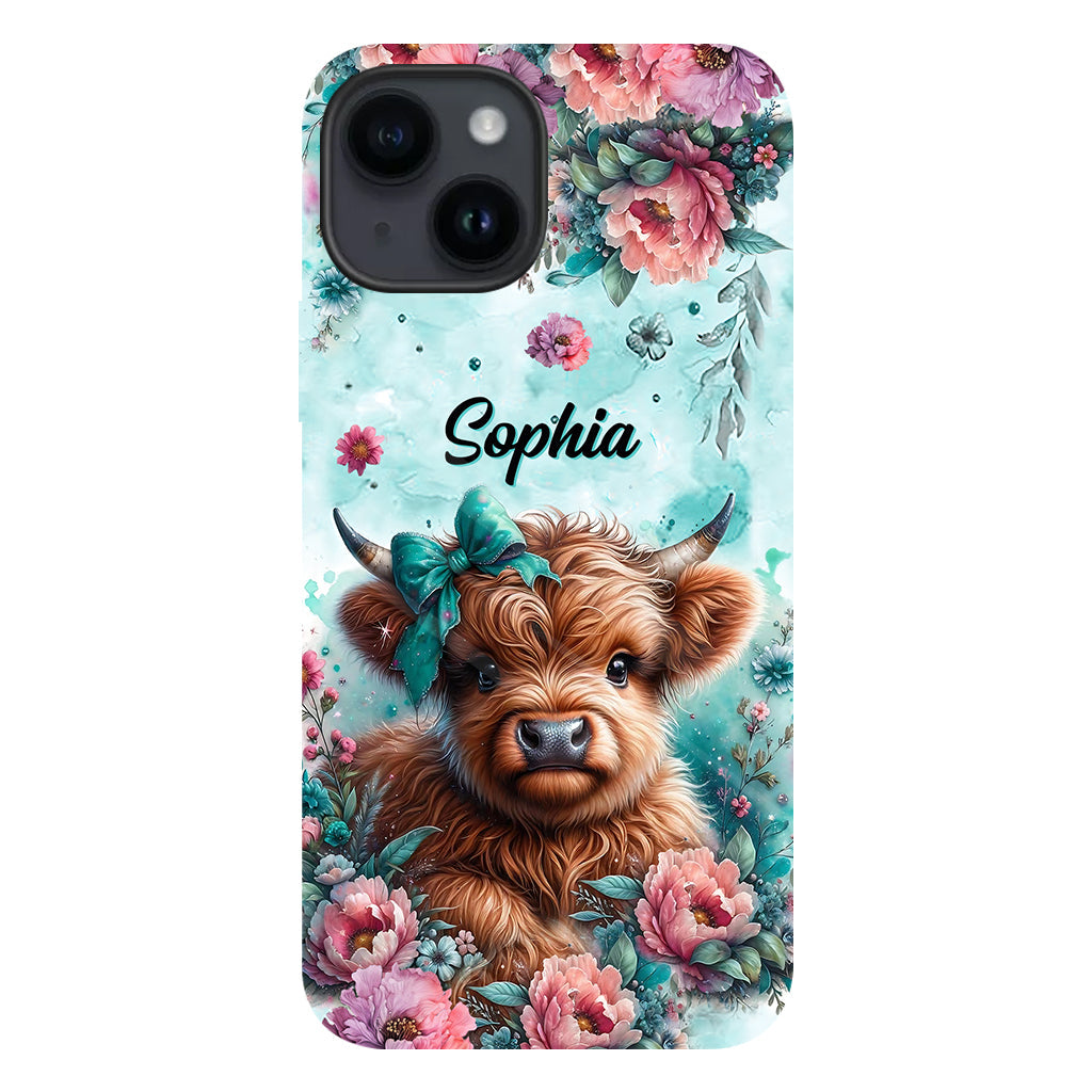 Baby Highland Cow - Personalized Highland Cow Full Print Phone Case