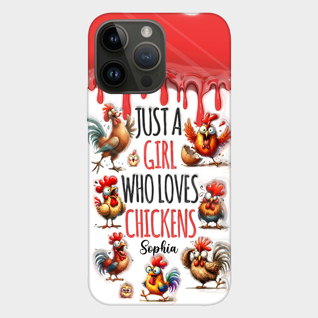 Just A Girl Who Loves Chicken - Personalized Chicken Full Print Phone Case