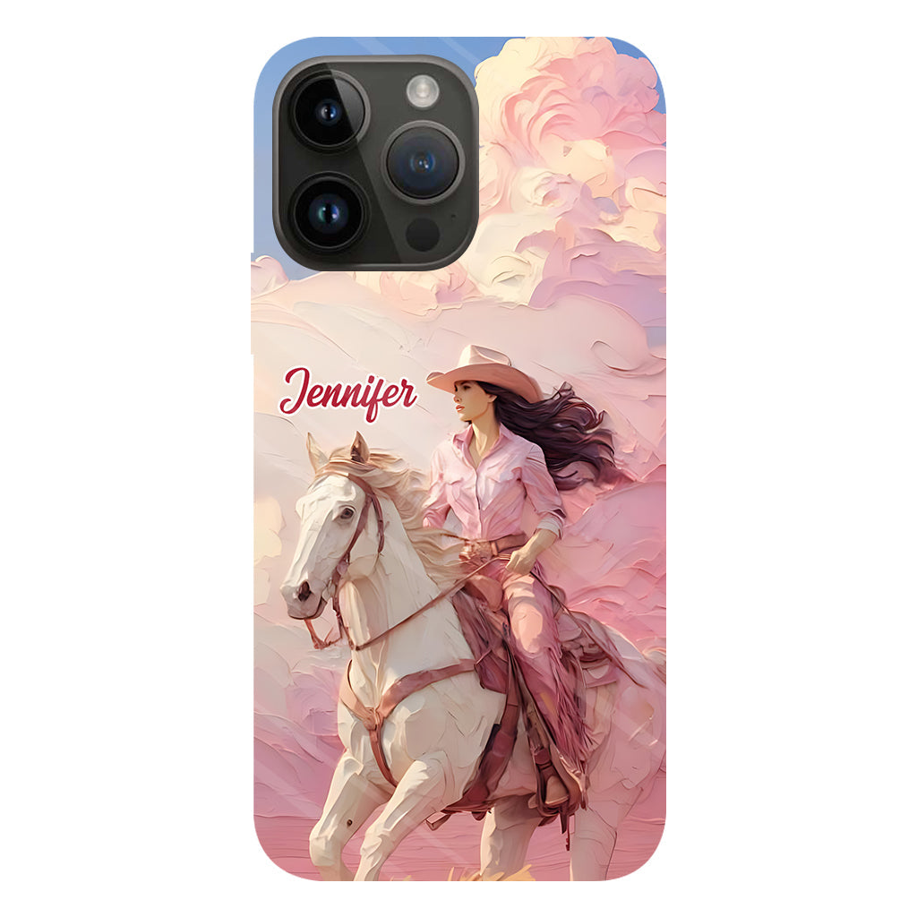 Pink Cowgirl - Personalized Cowgirl Full Print Phone Case