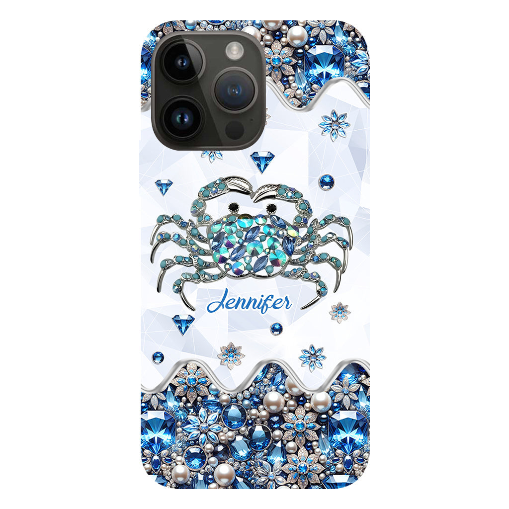 Elegant Blue Crab - Personalized Sea Lover Full Print Phone Case