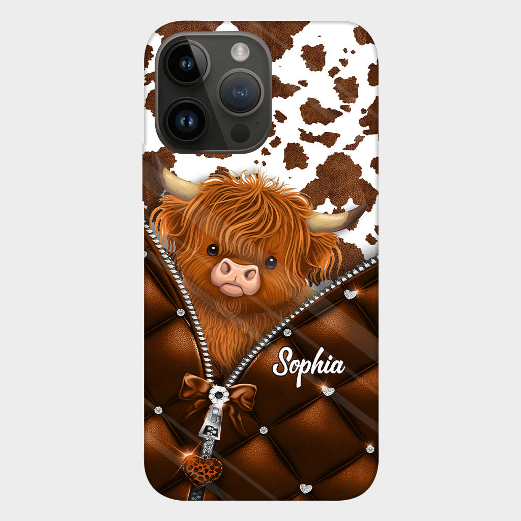 Cute Highland Cow - Personalized Highland Cow Full Print Phone Case