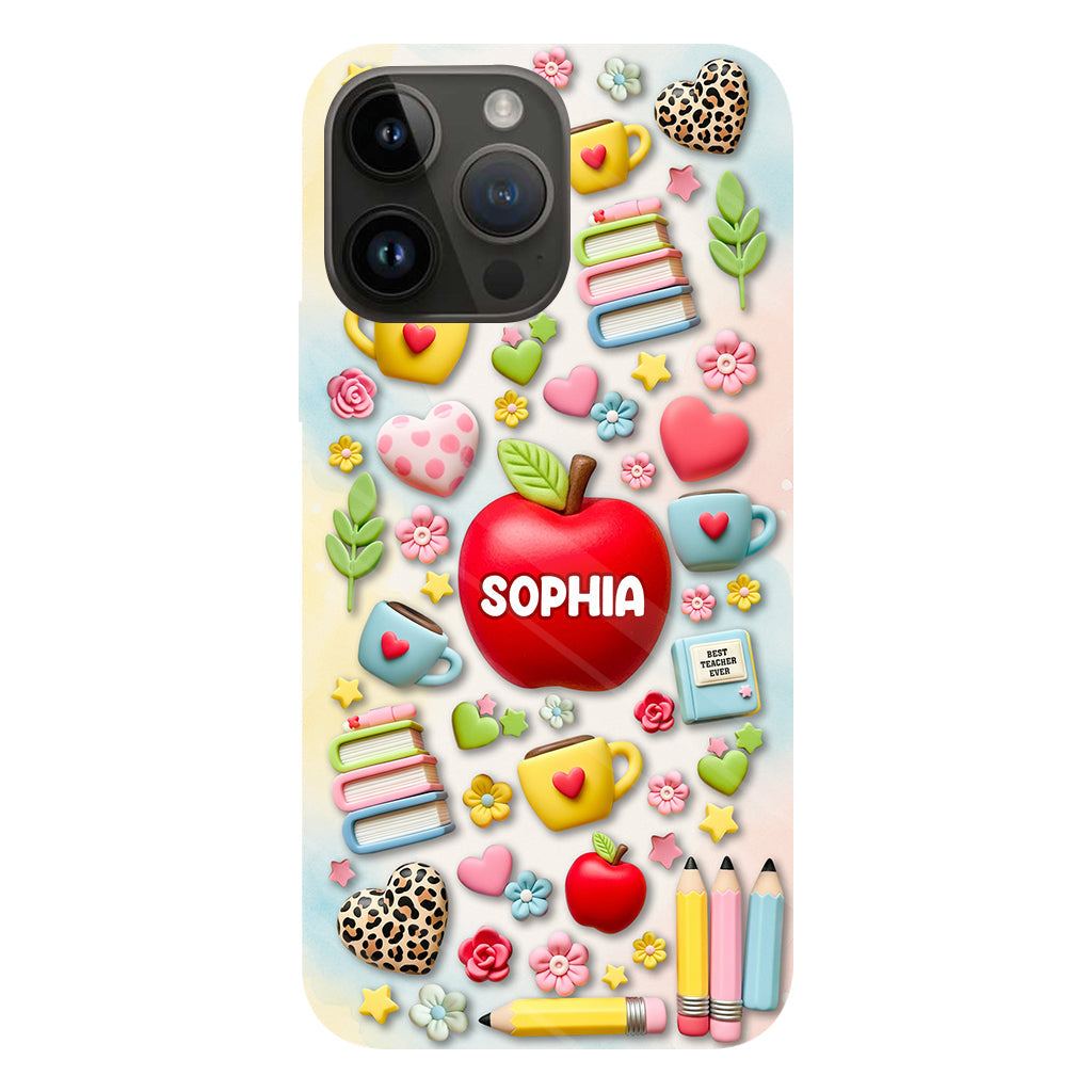 Best Teacher Ever - Personalized Teacher Full Print Phone Case & Phone Grip