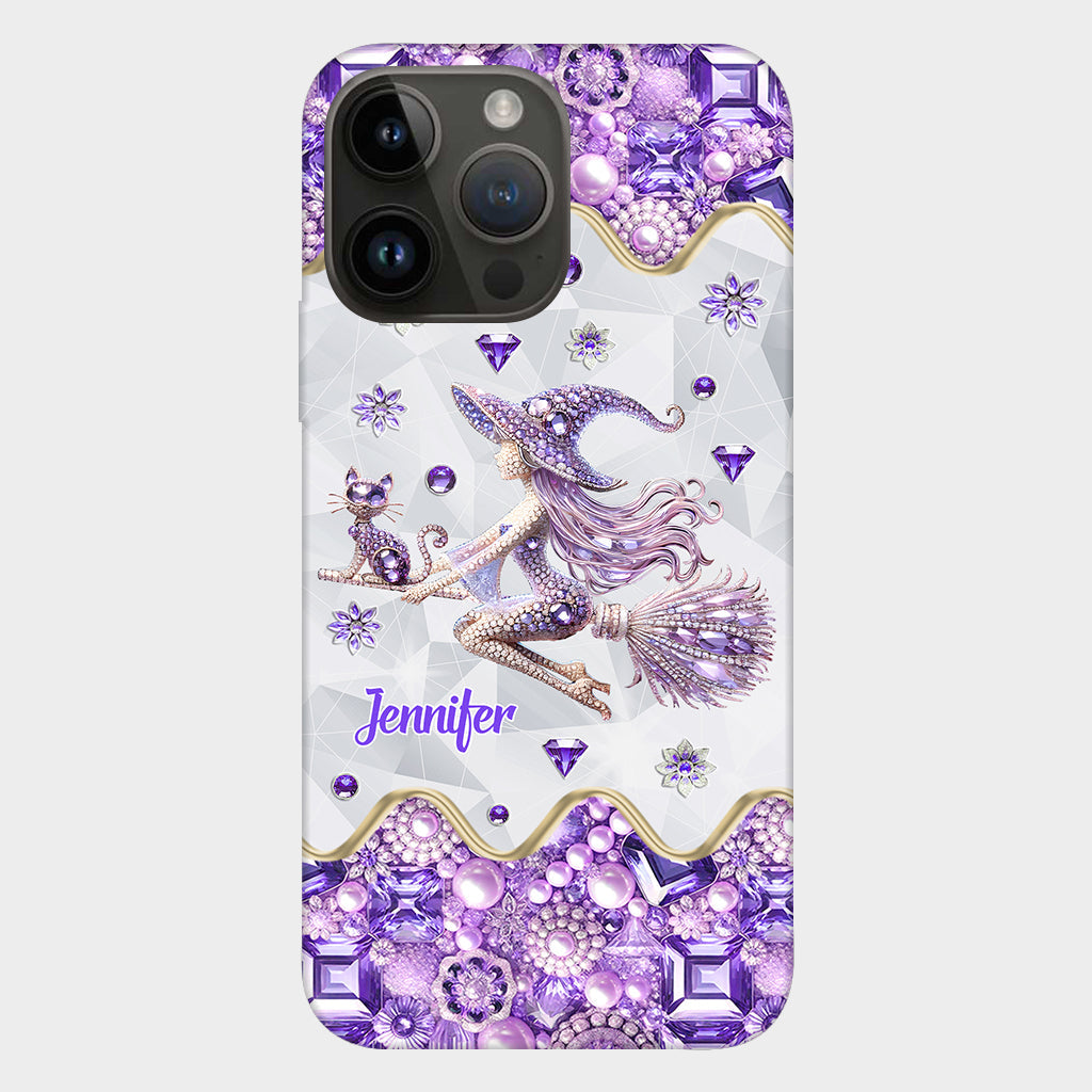 Witch And Broomstick - Personalized Witch Full Print Phone Case