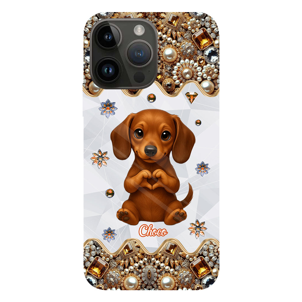 Puppy/ Kitty Makes Heart Hands - Personalized Dog Full Print Phone Case