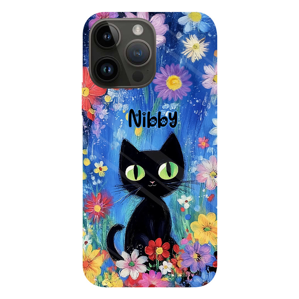 Cute Cat - Personalized Black Cat Full Print Phone Case