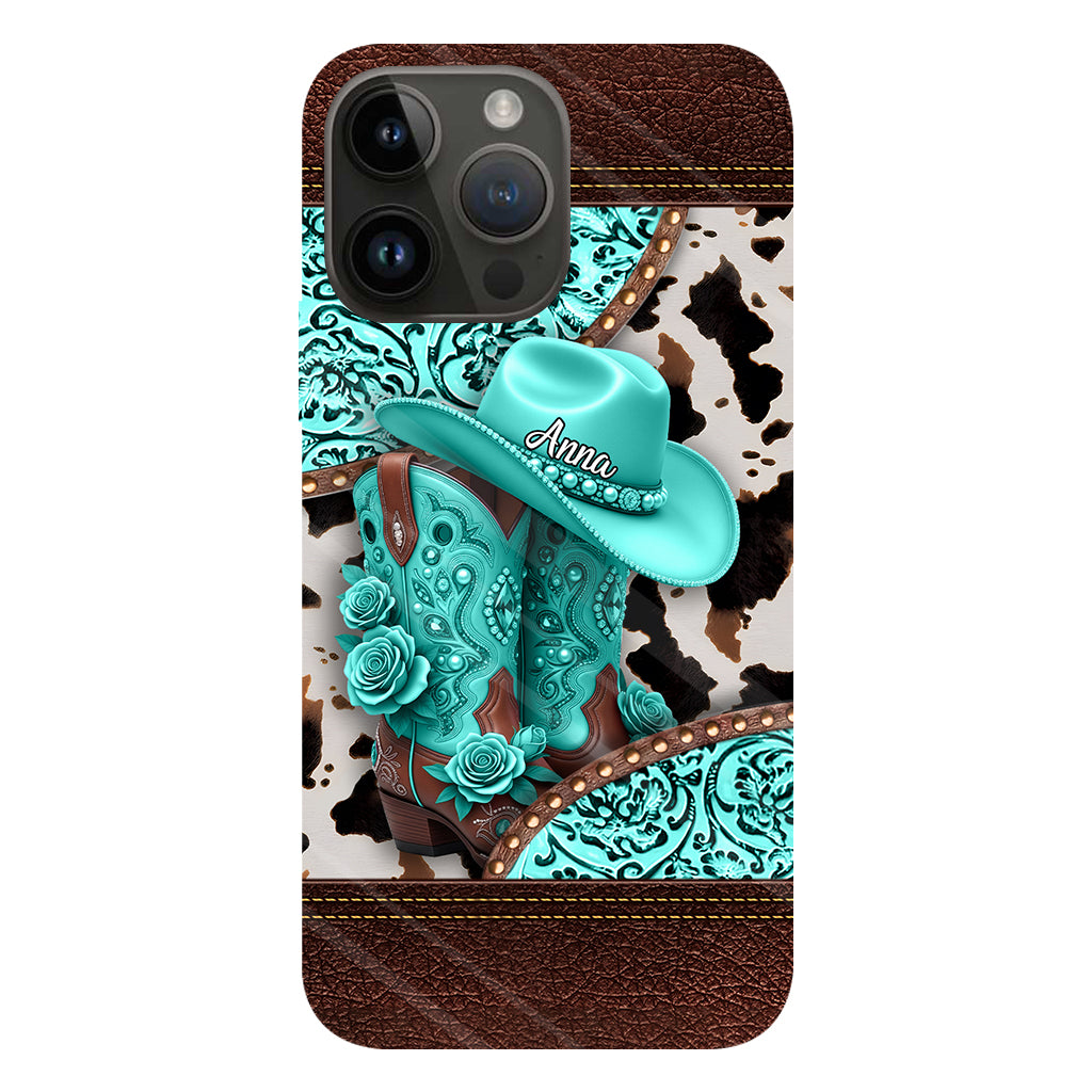 Western Cowgirl Boot - Personalized Cowgirl Full Print Phone Case
