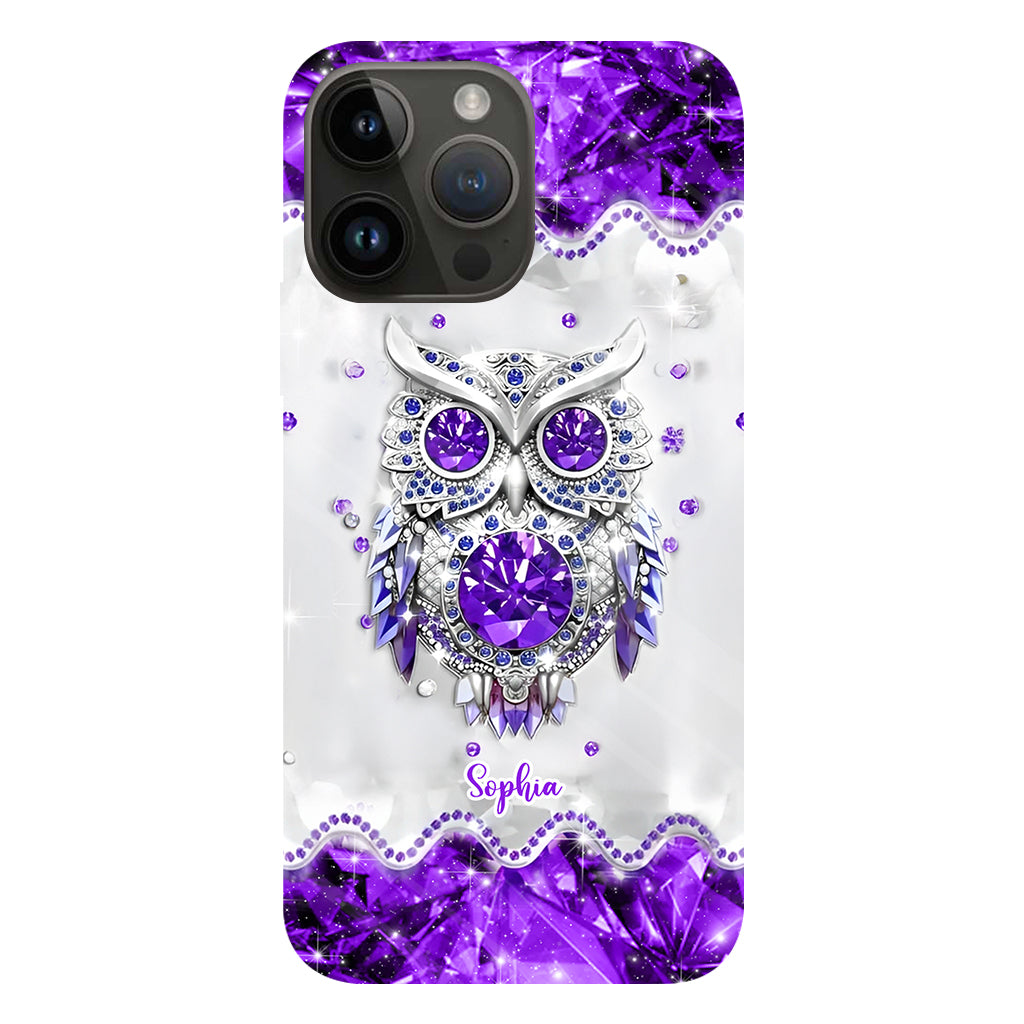 Purple Owl - Personalized Owl Full Print Phone Case