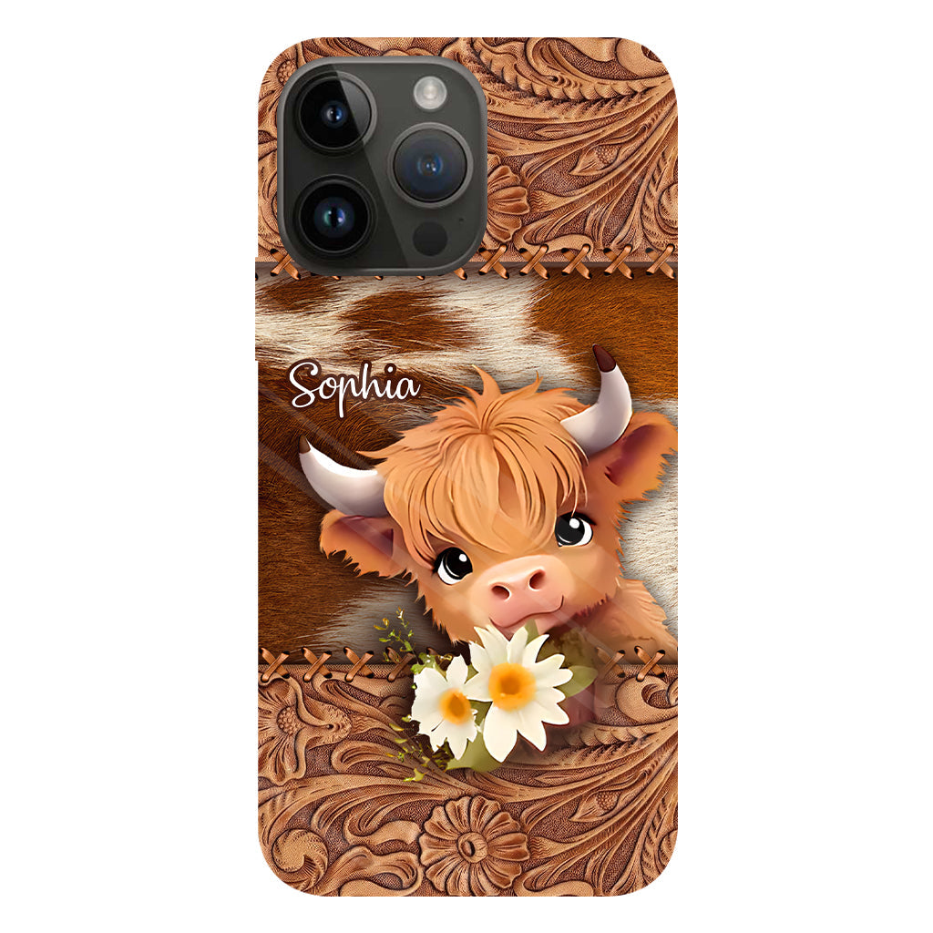 Cute Highland Cow - Personalized Full Print Phone Case