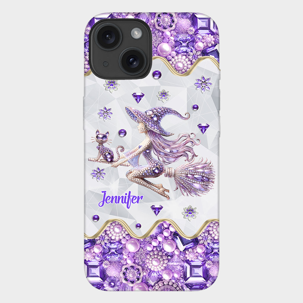 Witch And Broomstick - Personalized Witch Full Print Phone Case