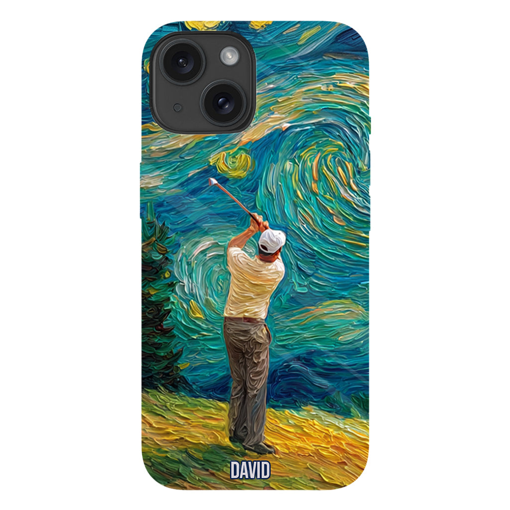 Golfing Under Starry Night - Personalized Golf Full Print Phone Case