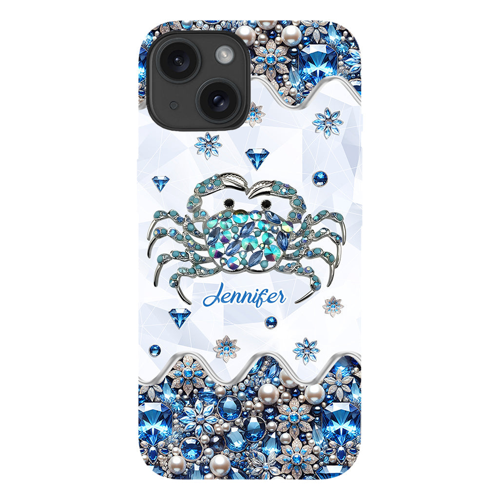 Elegant Blue Crab - Personalized Sea Lover Full Print Phone Case