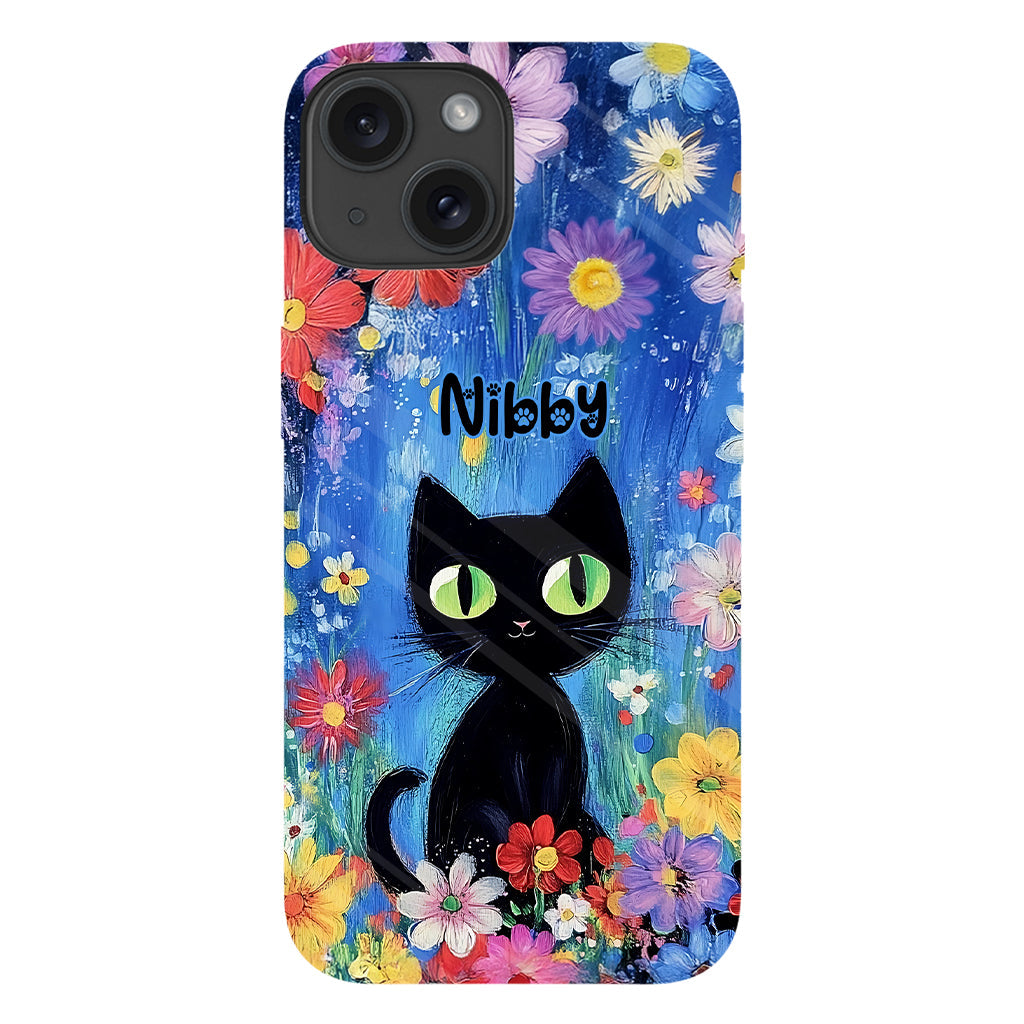Cute Cat - Personalized Black Cat Full Print Phone Case