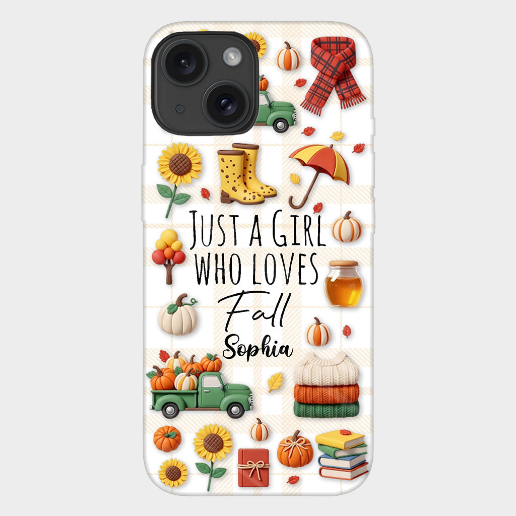 Just A Girl Who Loves Fall - Personalized Autumn Full Print Phone Case