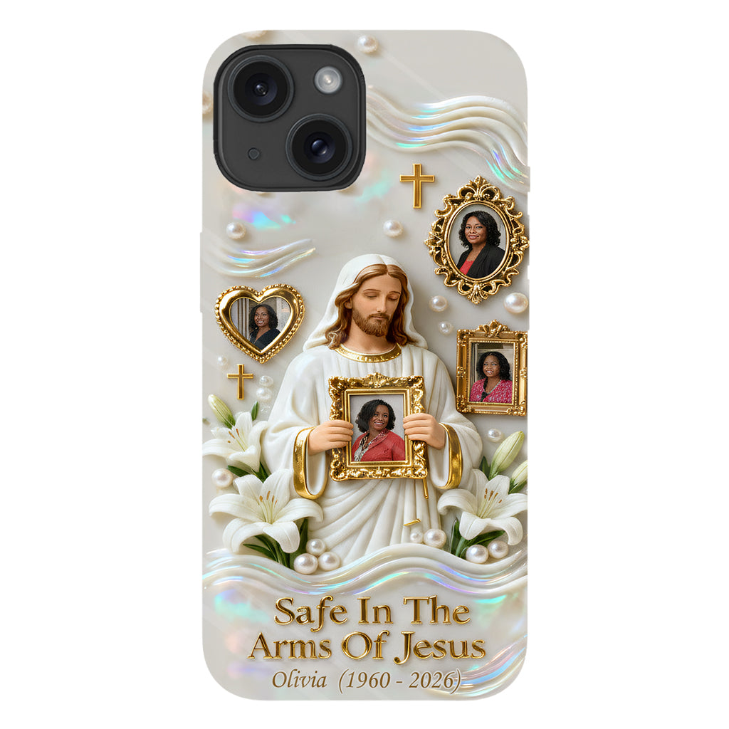 Save In The Arms Of Jesus - Personalized Memorial Full Print Phone Case
