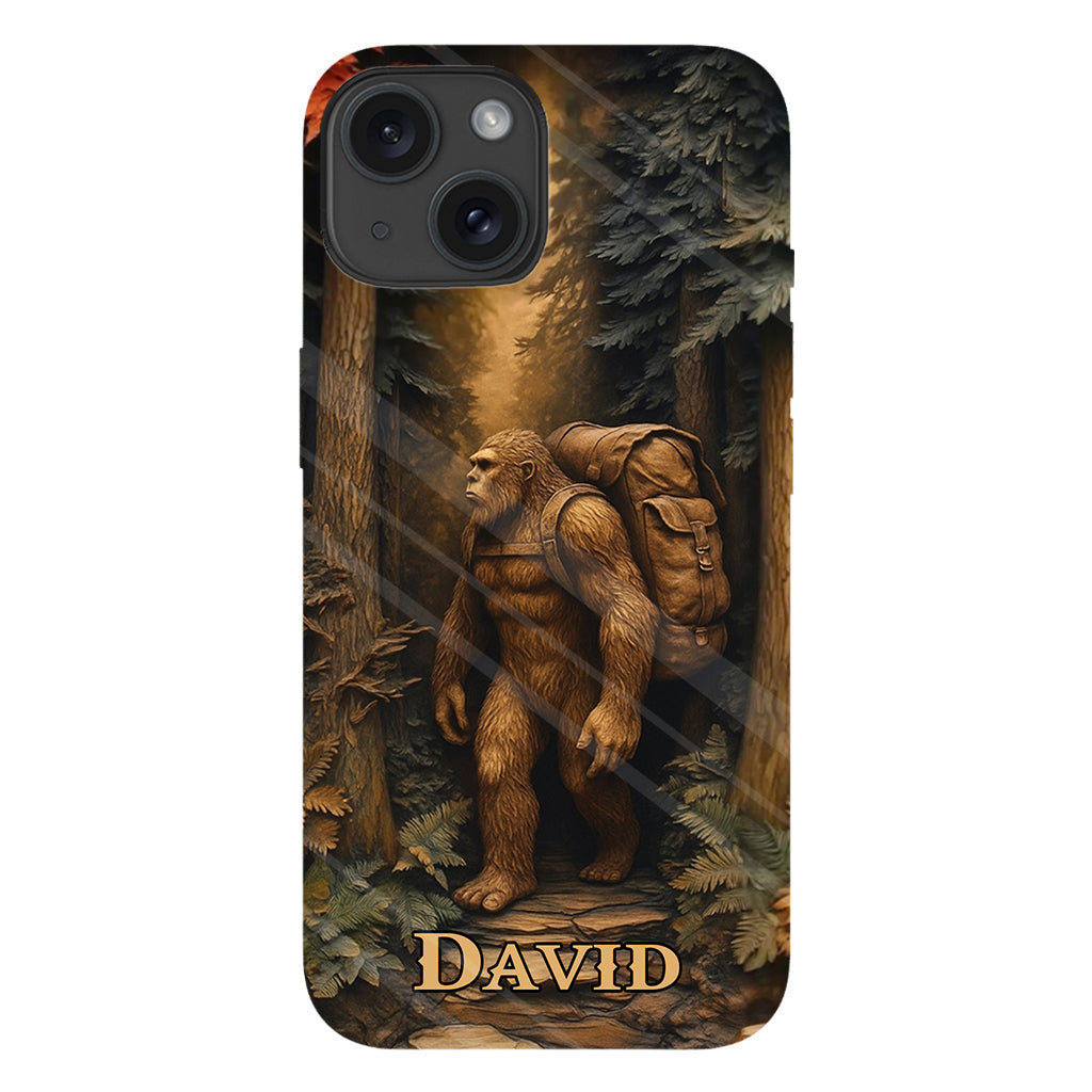 Sasquatch In Forest - Personalized Hiking Full Print Phone Case