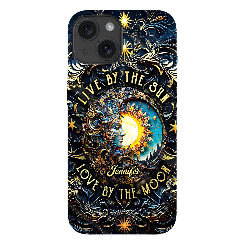Live By The Sun Love By The Moon - Personalized Hippie Full Print Phone Case
