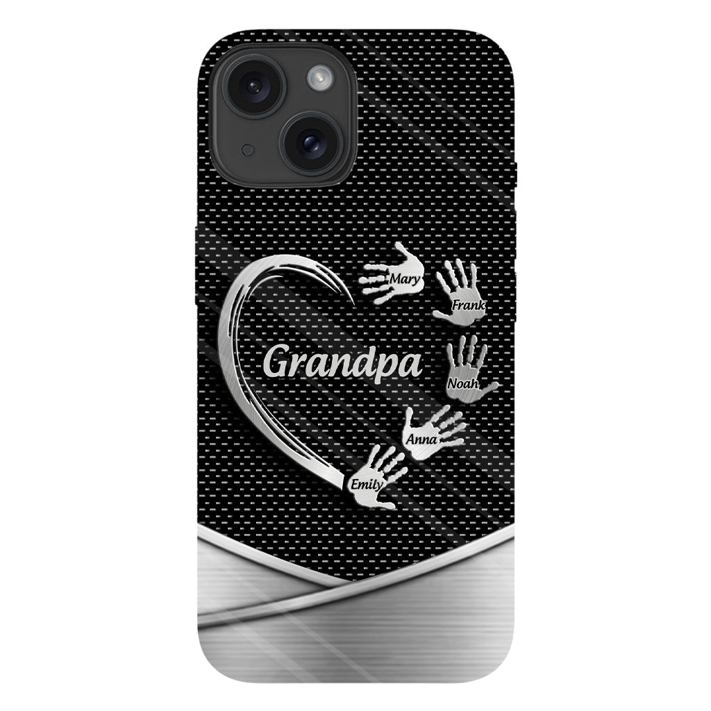 Grandpa Dad Kids Handprints - Personalized Father Full Print Phone Case
