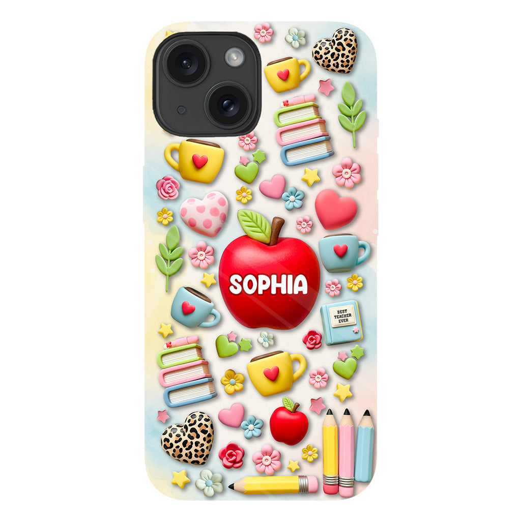 Best Teacher Ever - Personalized Teacher Full Print Phone Case & Phone Grip